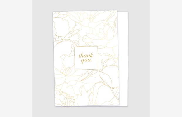 Thank You - Gold Flowers